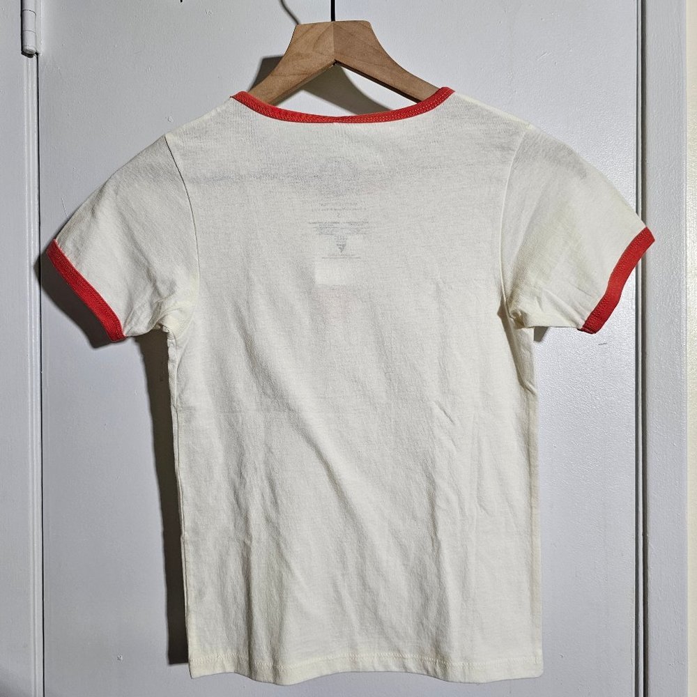 🏷️NWT Peter Rabbit Love Strawberry Ringer White Crop T-Shirt - S, M, L - Picture 6 of 7